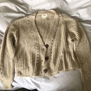 UpWest Oatmeal Heather Cropped Cardigan S